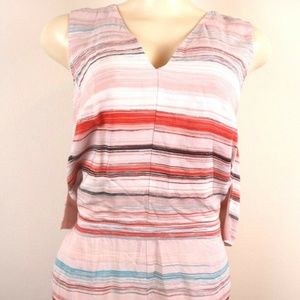 1. State Womens Romper Pink Blue Striped V Neck